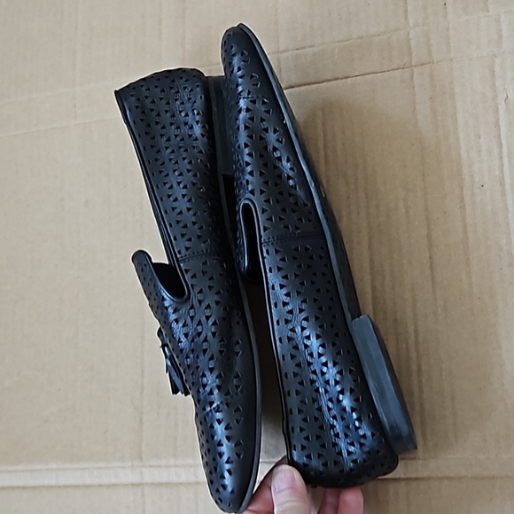 Patricia Nash Francesca black perforated tassel loafers-10 - Picture 3 of 11